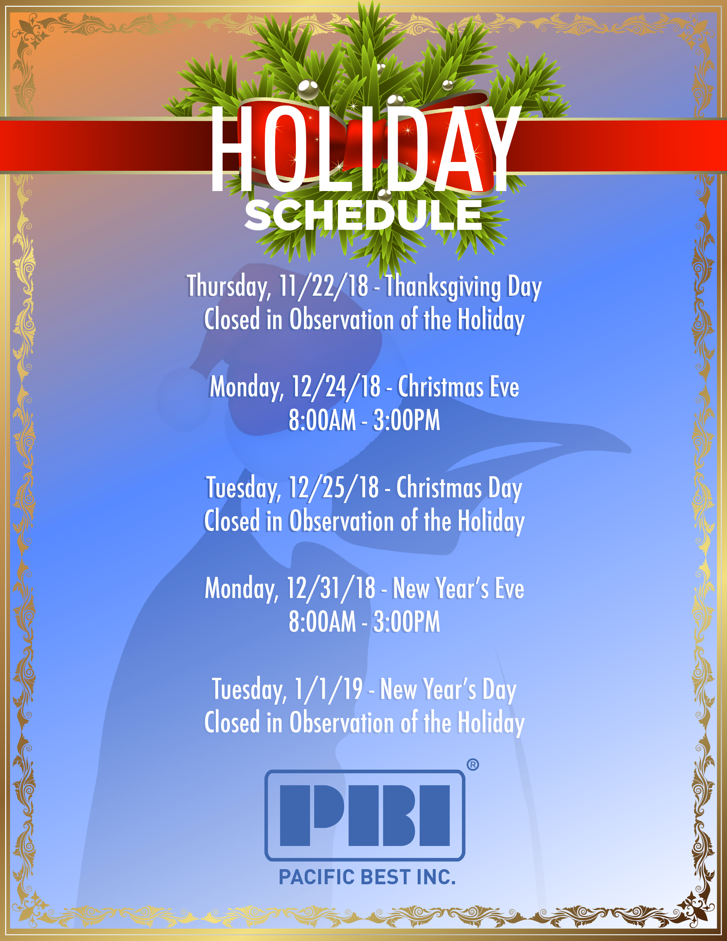 holiday-schedule-2018-pacific-best-inc